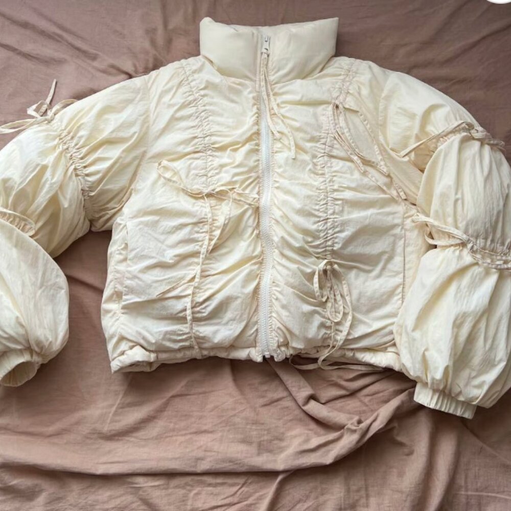 SLY Ribbon Gather Puffer Jacket